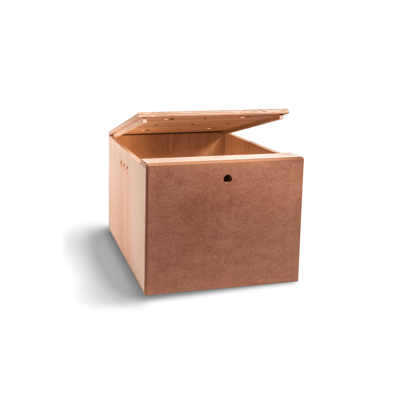 Gro&szlig;e Box mit Ober&ouml;ffnung Frontplatte aus Rohmedium