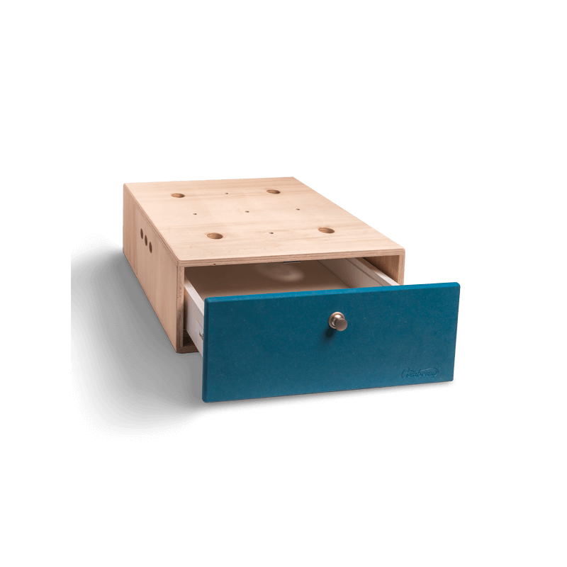 Scatola a mezza altezza con cassetto a scorrimento